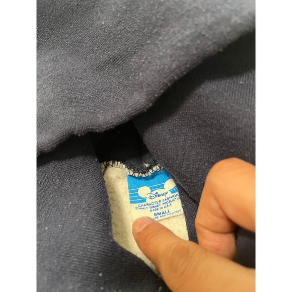 Disney Mickey Mouse 80s Vintage Navy Kids Hoodie - Picture 2 of 3